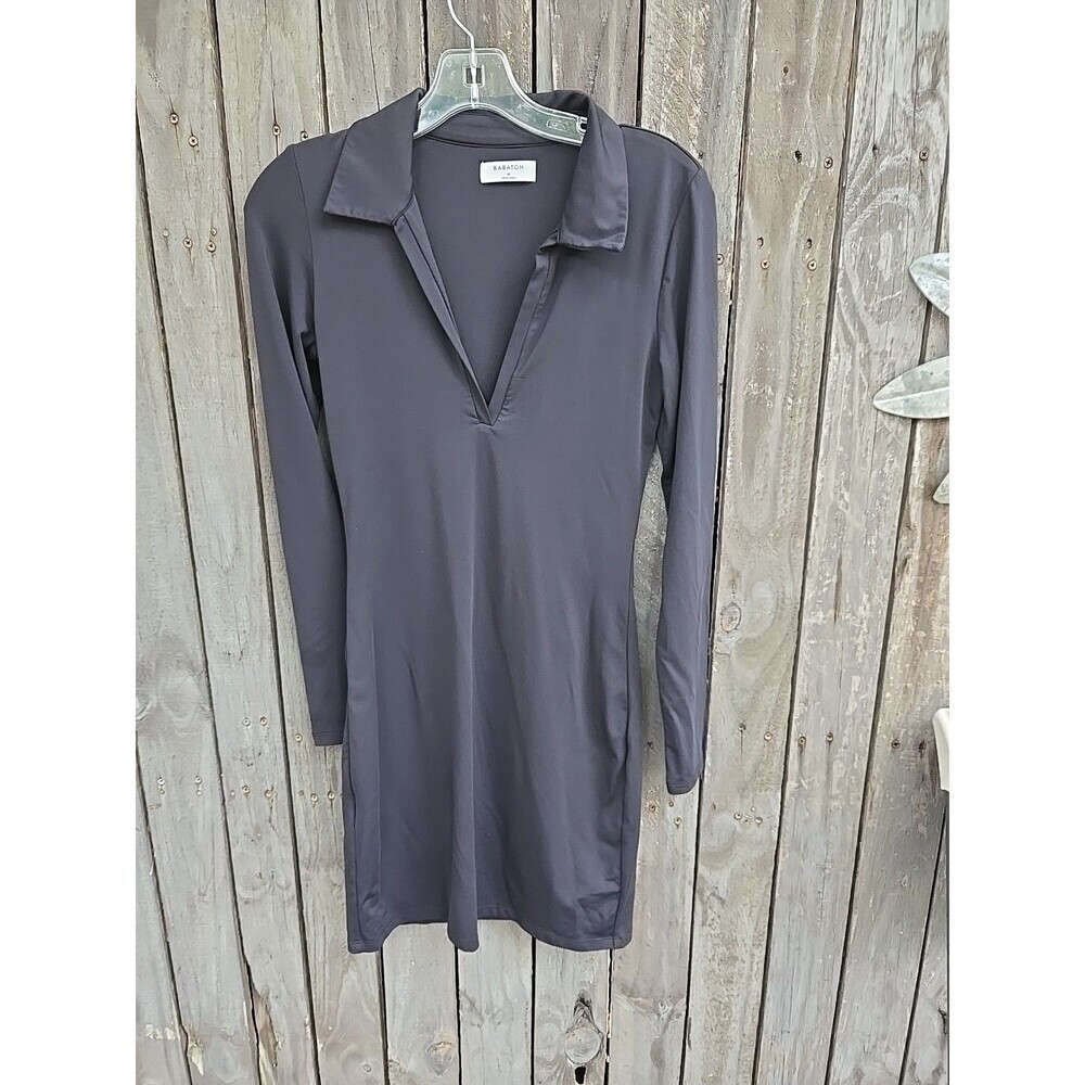 Babaton Contour Polo Longsleeve Dress black Size M
